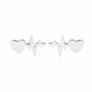 Silver Heartbeat Earrings