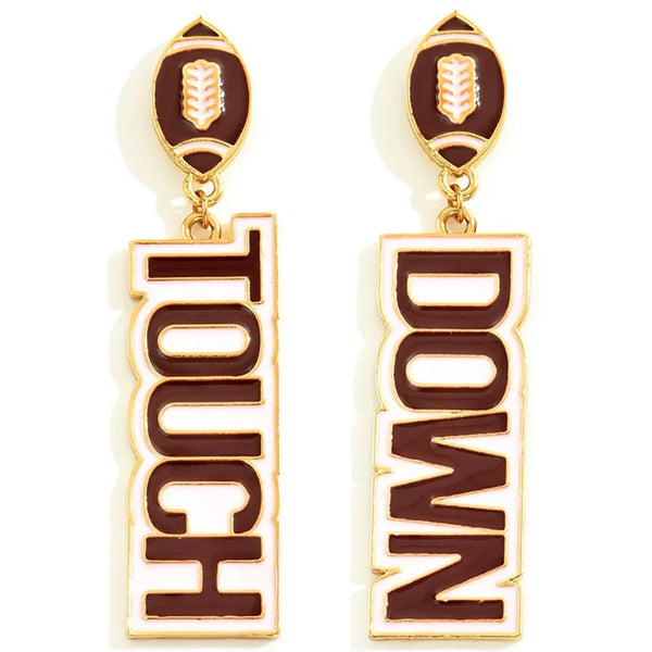 Touch Down Football Earrings