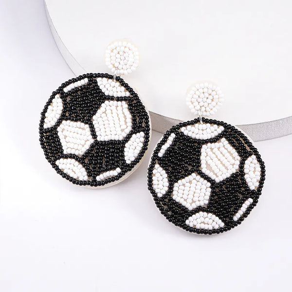 Soccer Seed Bead Earrings
