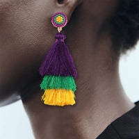Layered Mardi Gras Earrings