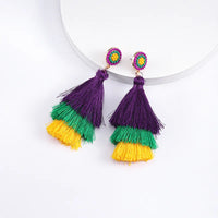 Layered Mardi Gras Earrings