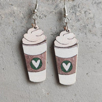 Wooden Coffee Cup Earrings