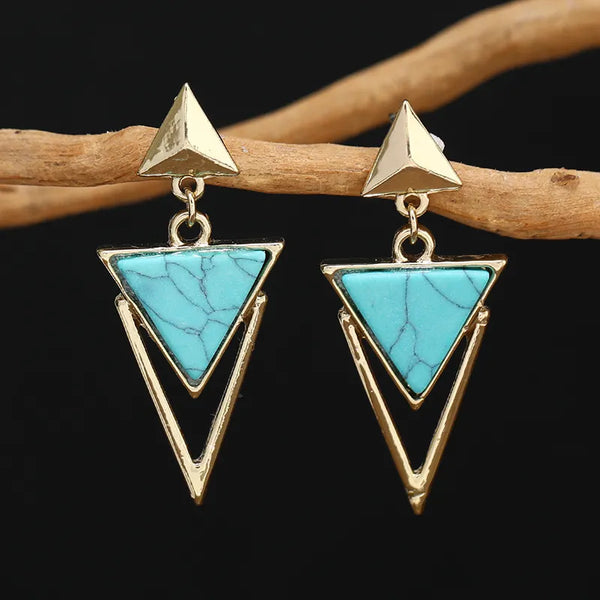 Turquoise Triangle Earrings