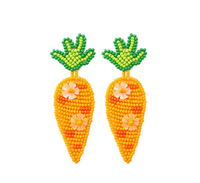 Carrot Seed Bead Earrings
