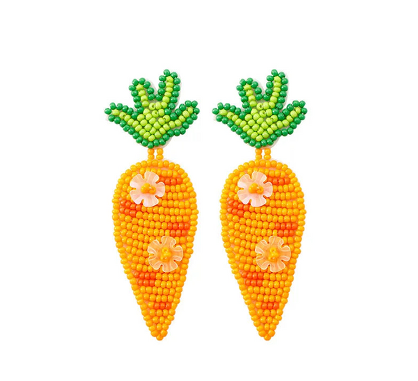 Carrot Seed Bead Earrings