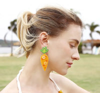 Carrot Seed Bead Earrings