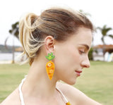Carrot Seed Bead Earrings