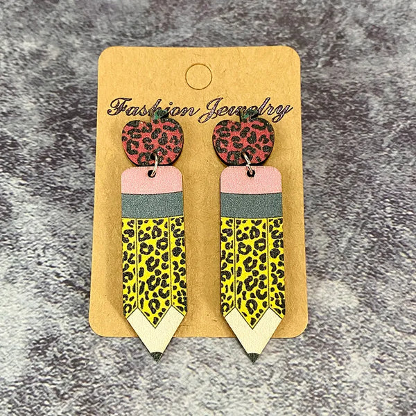 Leopard Pencil Earrings