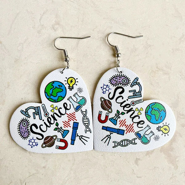 Science Heart Earrings