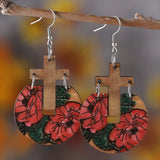 Floral Cross Earrings