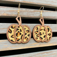 Leopard Cowhide Pumpkin Earrings
