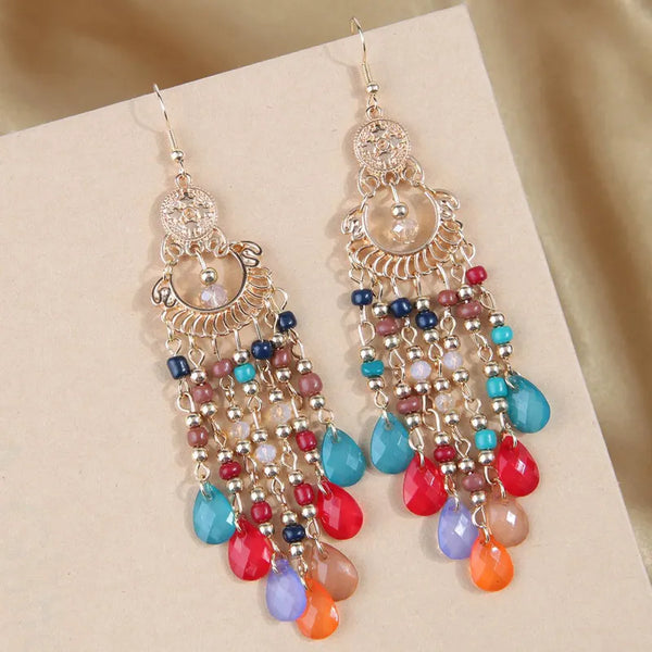 Boho Multi-Color Beaded Dangles
