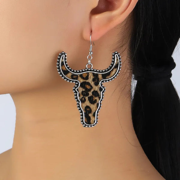Leopard Bull Earrings