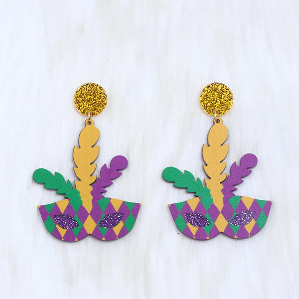 Mardi Gras Mask Earrings