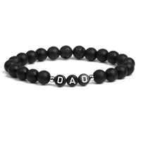 Black Beaded Dad Bracelet
