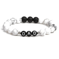 White Beaded Dad Bracelet