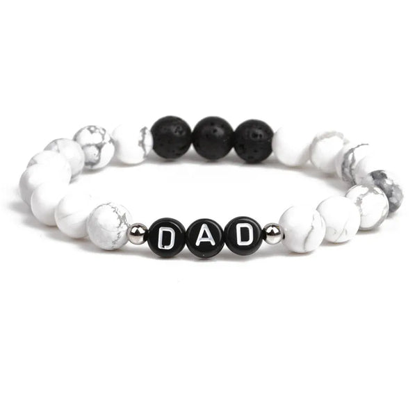 White Beaded Dad Bracelet