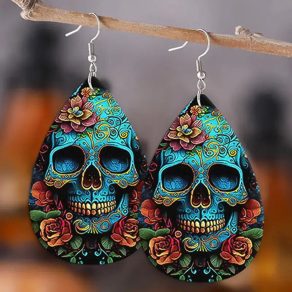 Blue Skull Earrings