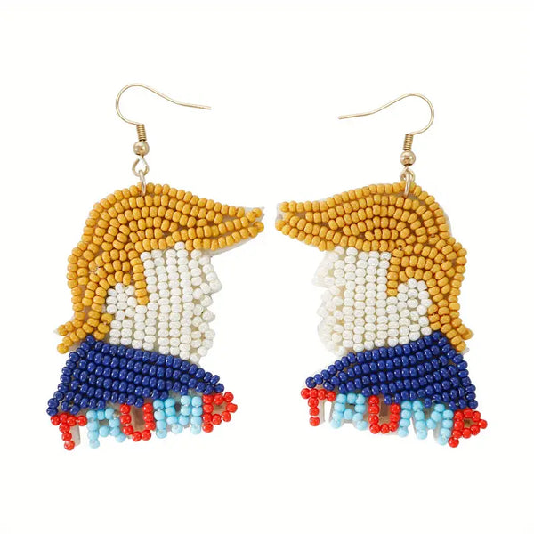 Trump Seed Bead Earrings