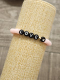 Light Pink & Black Love Heishi Bracelet