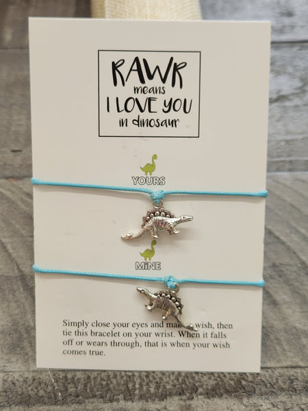 Blue I Love You Dino Bracelets