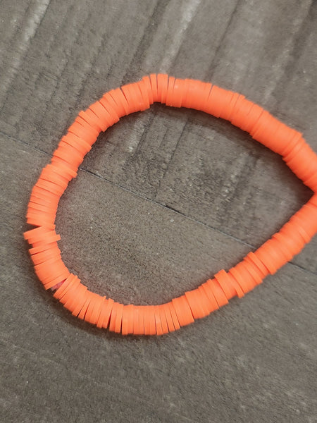 Bright Orange Heishi Bracelet