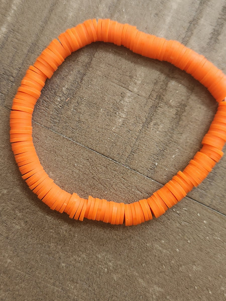 Orange Heishi Bracelet