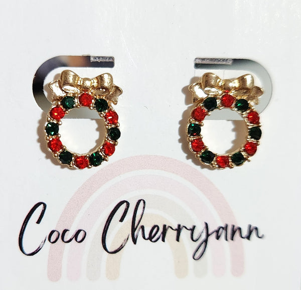 Rhinestone Wreath Earrings
