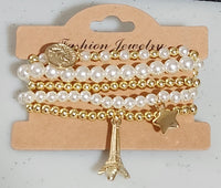 Gold Paris Bracelet Set
