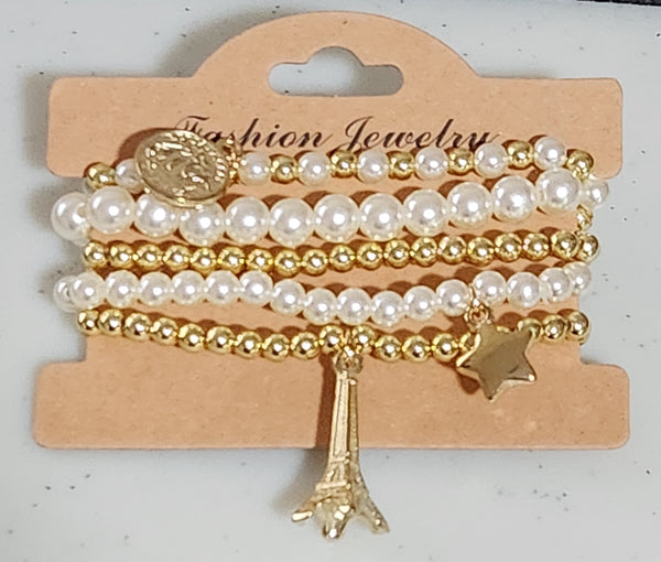 Gold Paris Bracelet Set