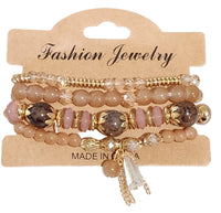 Beige Beaded Bracelet Set