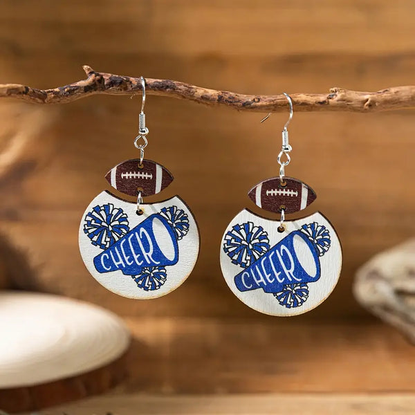 Blue Cheer Football Earrings