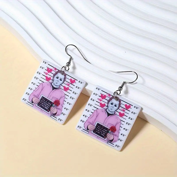 Michael Myers Mugshot Earrings