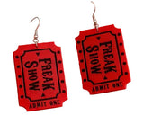 Freak Show Ticket Earrings