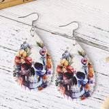Floral Skull Earrings