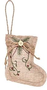 Burlap Stocking Ornament