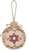 Burlap Christmas Ball Ornament