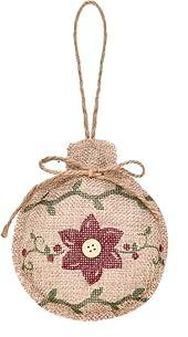 Burlap Christmas Ball Ornament