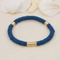 Navy & Gold Heishi Bracelet