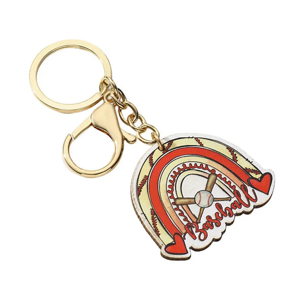 Baseball Rainbow Keychain