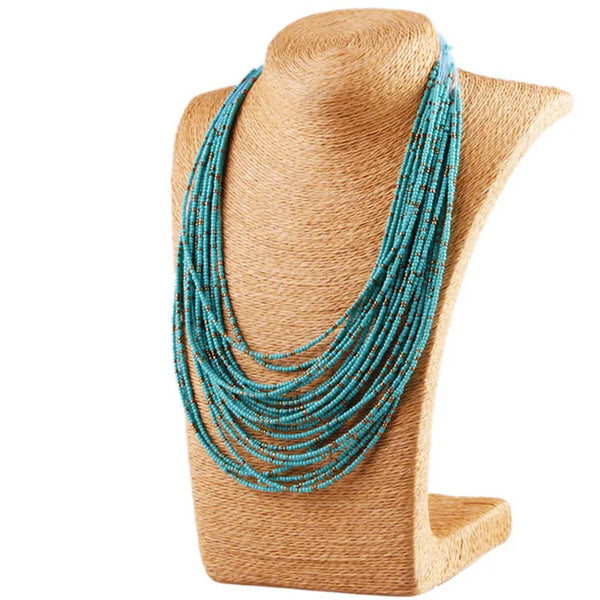 Turquoise Beaded Layered Necklace