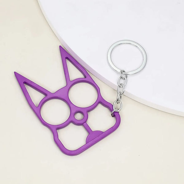 Purple Cat Self Defense Keychain