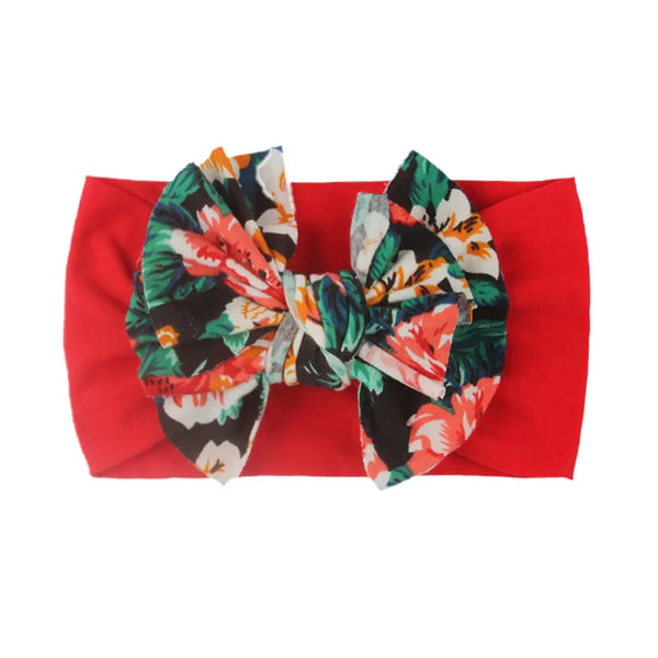 Red Floral Baby Headband