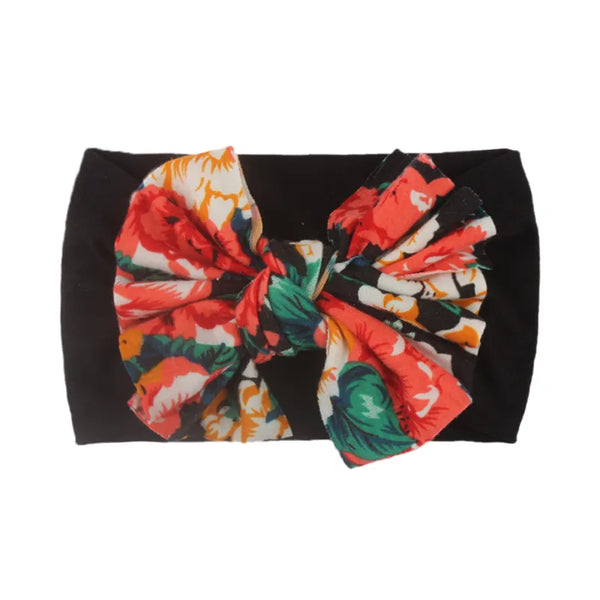 Black Floral Baby Headband
