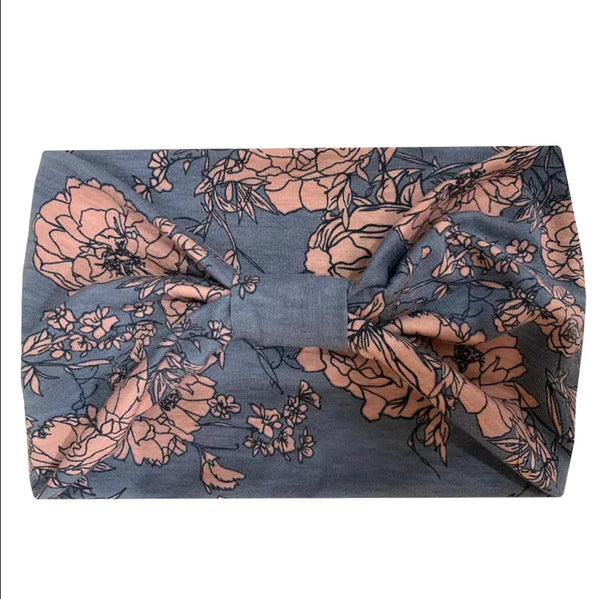Blue & Pink Floral Headband