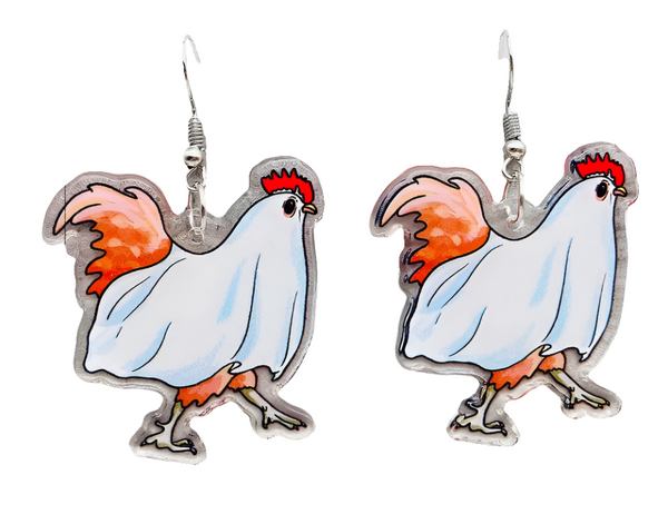 Rooster Ghost Earrings
