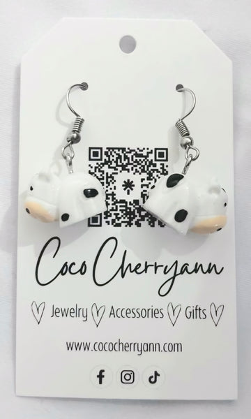 3D Cow Earrings