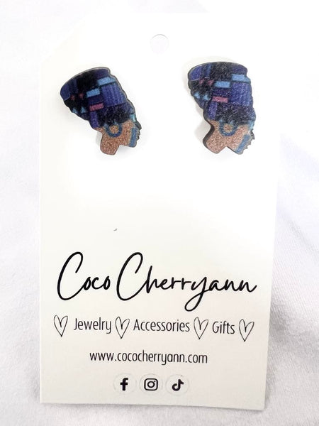Blue Head Wrap Earrings