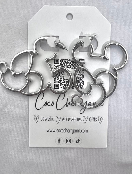 Silver Mickey Earrings