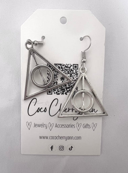 Silver Harry Potter Triangle Earrings